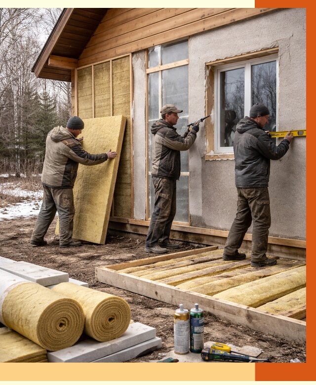 Утепление дачного дома в Топках от 4813 руб/м2 — недорого | ТепломастерТпк