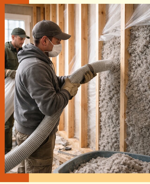 Утепление каркасного дома эковатой в Топках — качественно и надолго