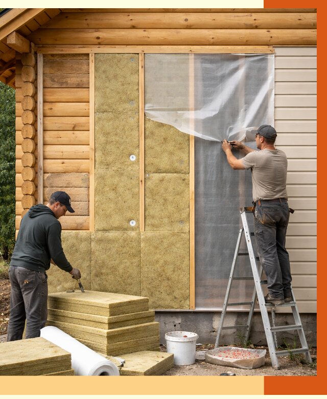 Утепление дома из бруса в Топках от 3800 руб./м2 — работы под ключ | ТепломастерТпк