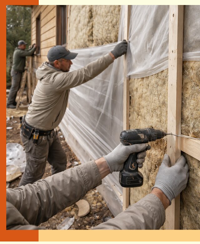 Утепление дома из бруса в Топках качественно и долговечно