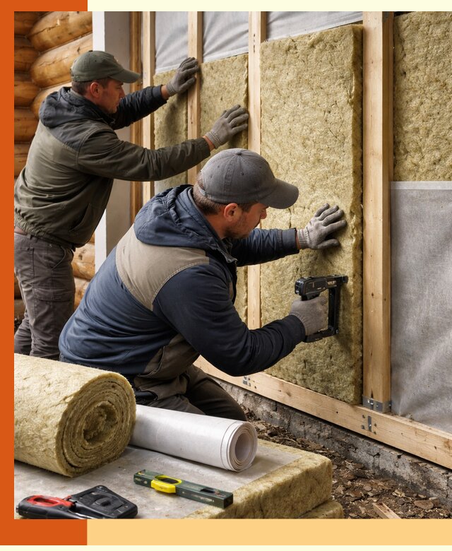 Утепление бревенчатого дома под ключ в Топках