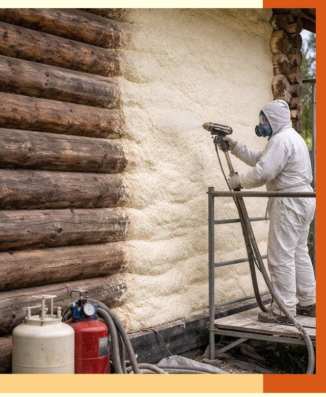 Утепление бревенчатого дома ППУ в Топках под ключ от 6333 руб. | ТепломастерТпк