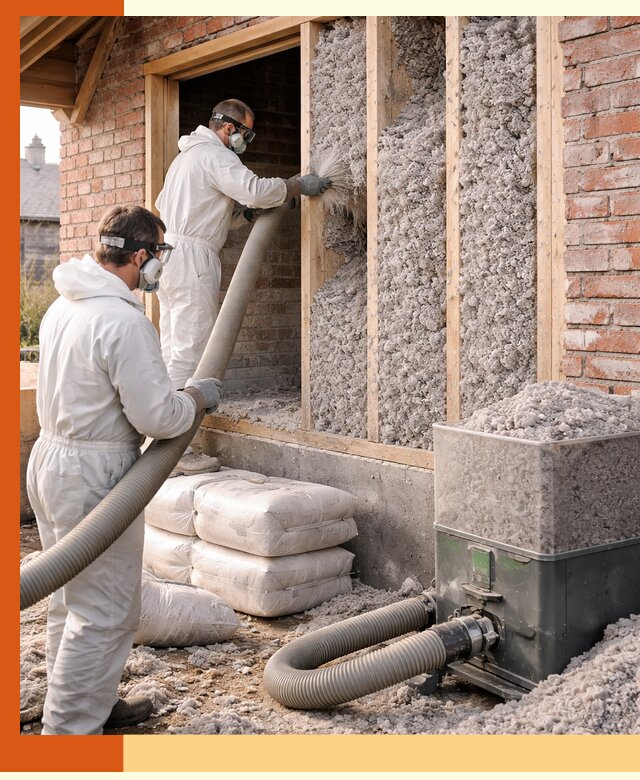 Утепление кирпичного дома эковатой в Топках