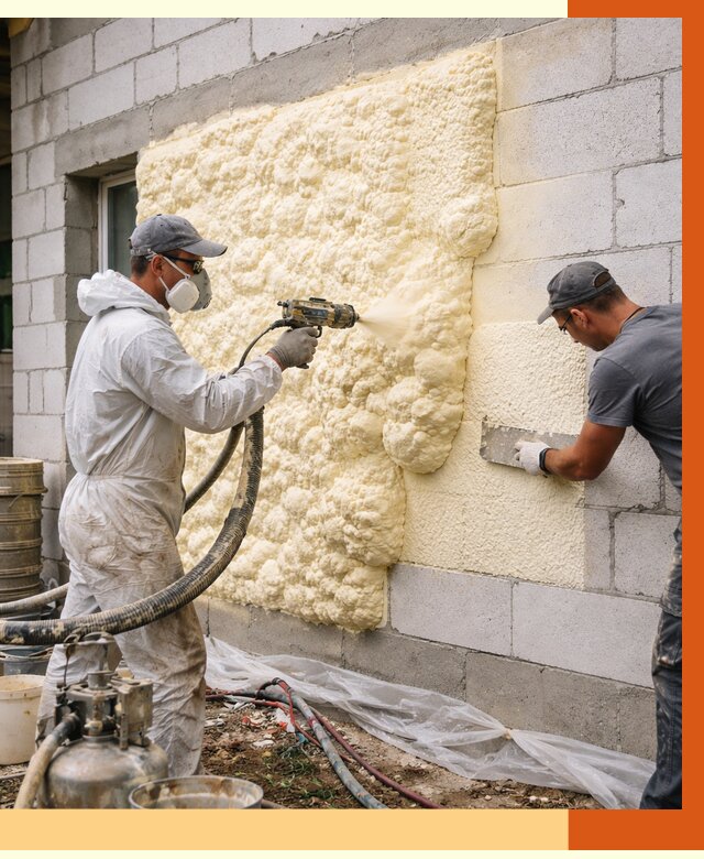 Утепление дома из газобетона ППУ в Топках от 4864 руб./м² под ключ | ТепломастерТпк