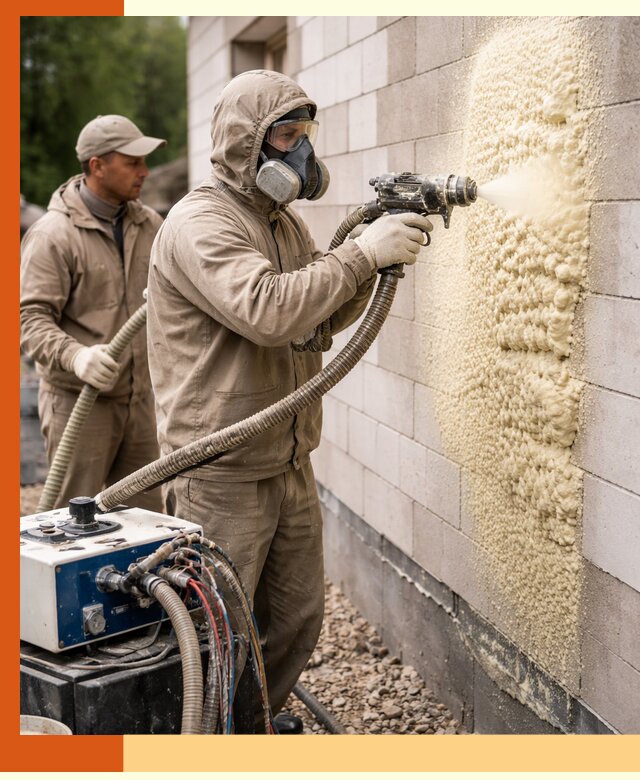 Утепление дома из газобетона ППУ в Топках — надежная теплоизоляция