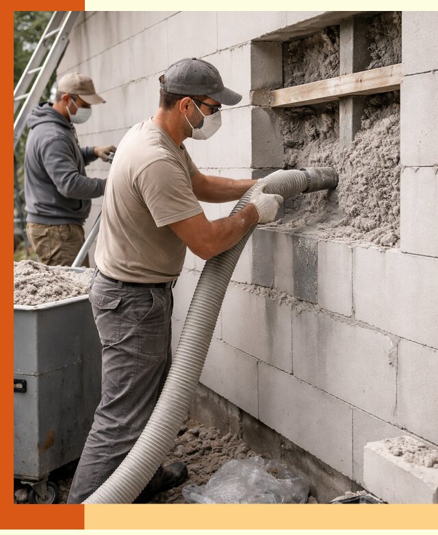 Утепление дома из газобетона эковатой в Топках