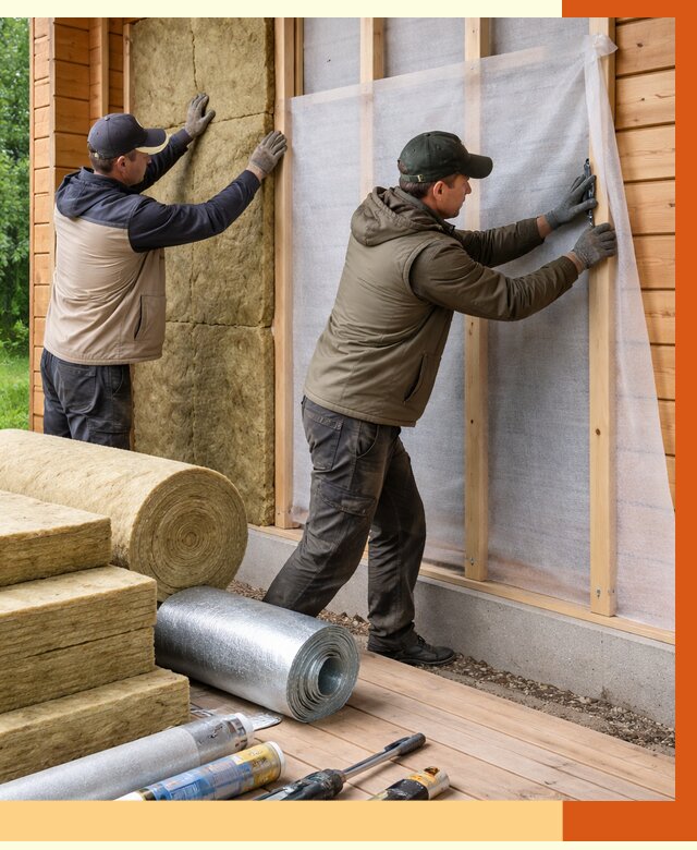 Утепление дома из двойного бруса в Топках от 4864 руб./м² — ТепломастерТпк под ключ