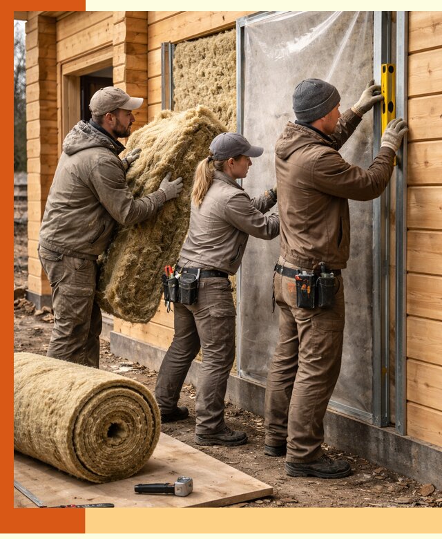Утепление дома из двойного бруса в Топках качественно и надёжно