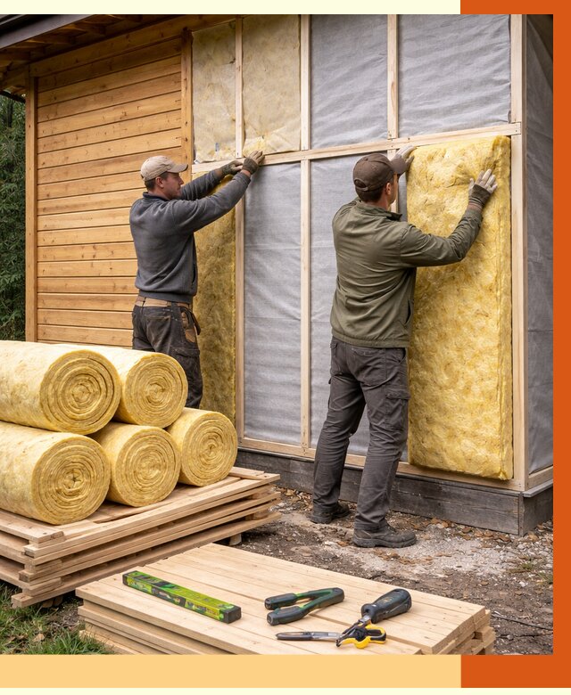 Утепление бани снаружи в Топках от 86131 руб. под ключ | ТепломастерТпк