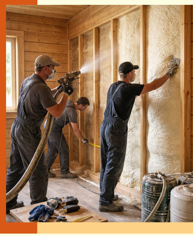 Утепление бани пенополиуретаном (ППУ) в Топках