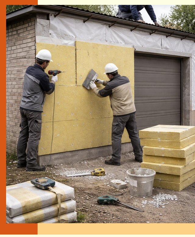 Утепление гаража снаружи в Топках качественно и надёжно