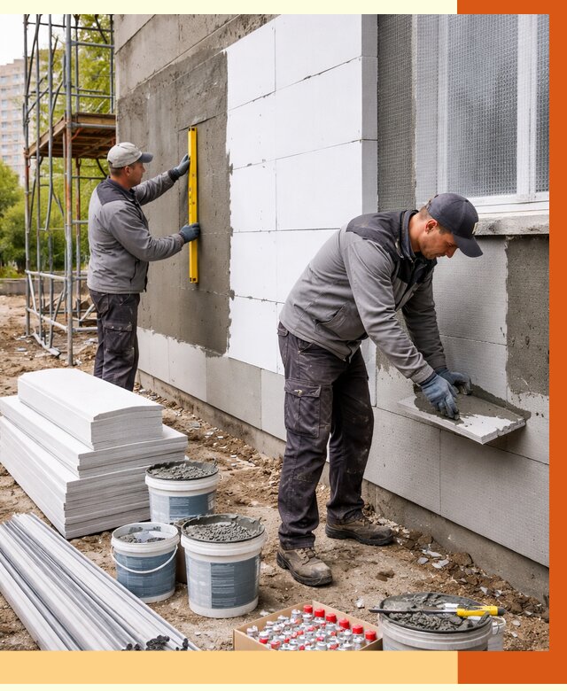 Утепление фасада и стен снаружи в Топках от 4256 руб. | ТепломастерТпк