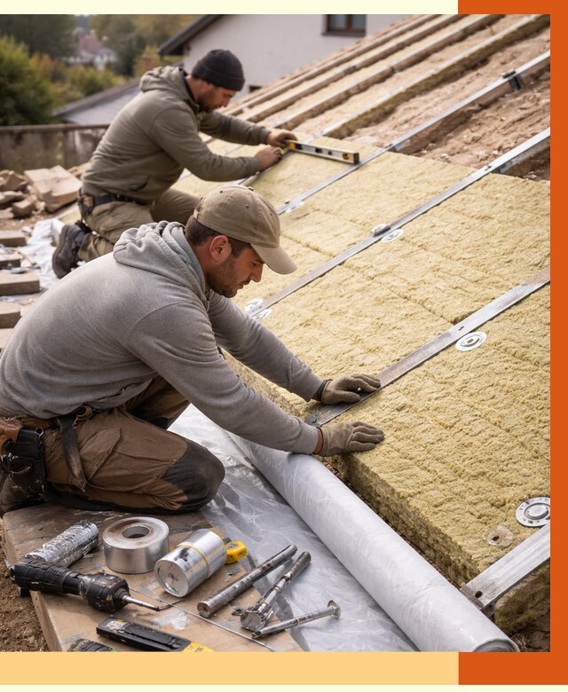 Утепление крыши снаружи в Топках под ключ от 1216 руб./м2 | ТепломастерТпк