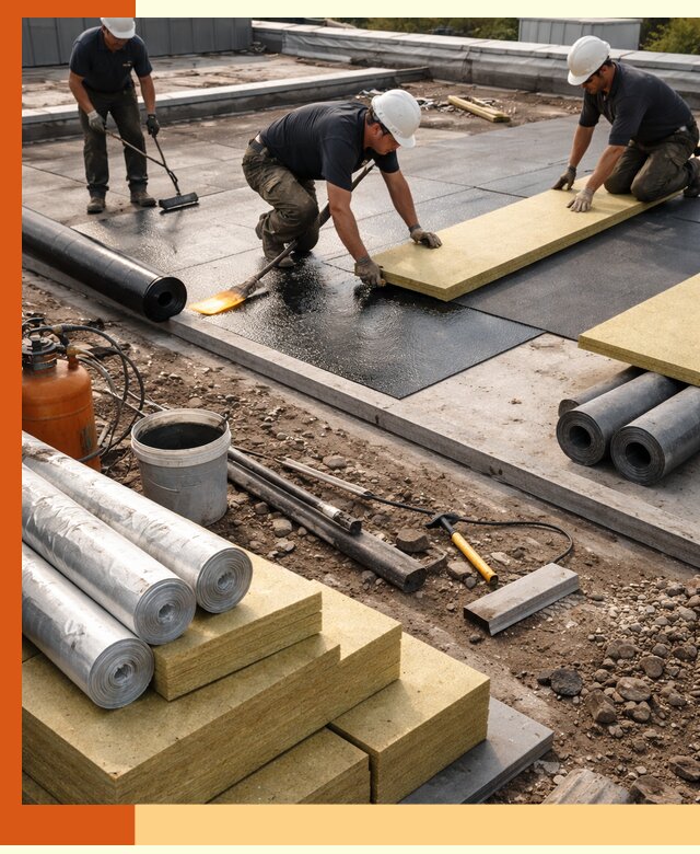 Утепление плоской крыши в Топках — надежная теплоизоляция и герметизация