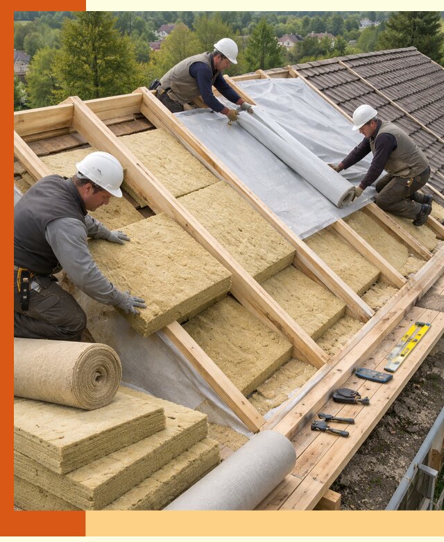 Утепление скатной крыши в Топках качественно и надёжно