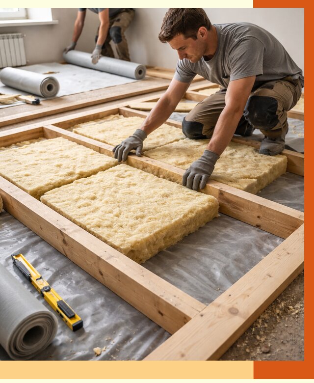 Утепление деревянного пола в Топках от 1520 руб./м2 под ключ | ТепломастерТпк