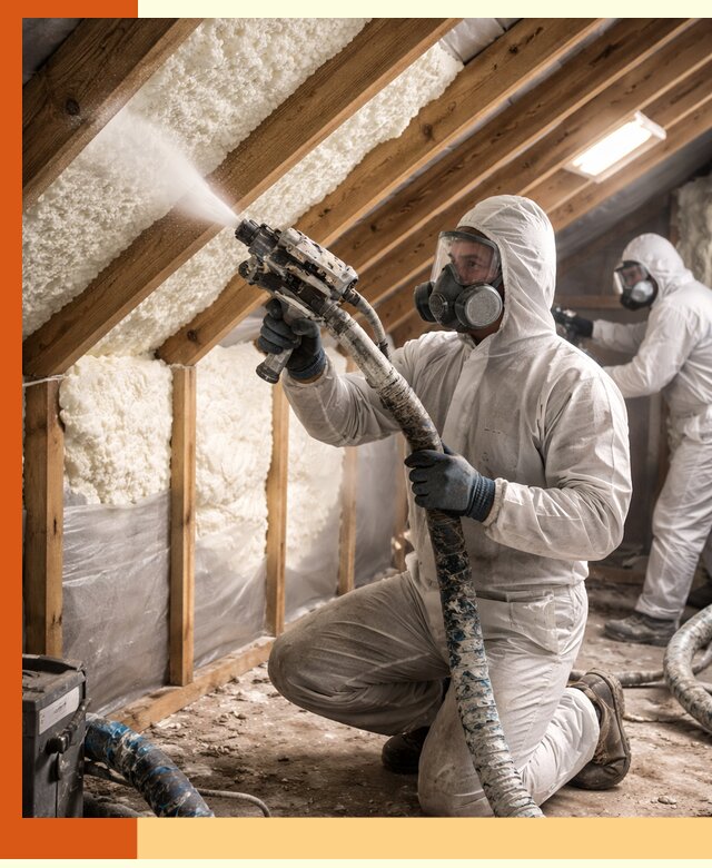 Утепление чердака пенополиуретаном (ППУ) в Топках