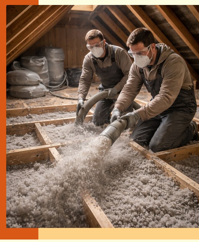 Утепление чердака эковатой в Топках — быстро и надёжно