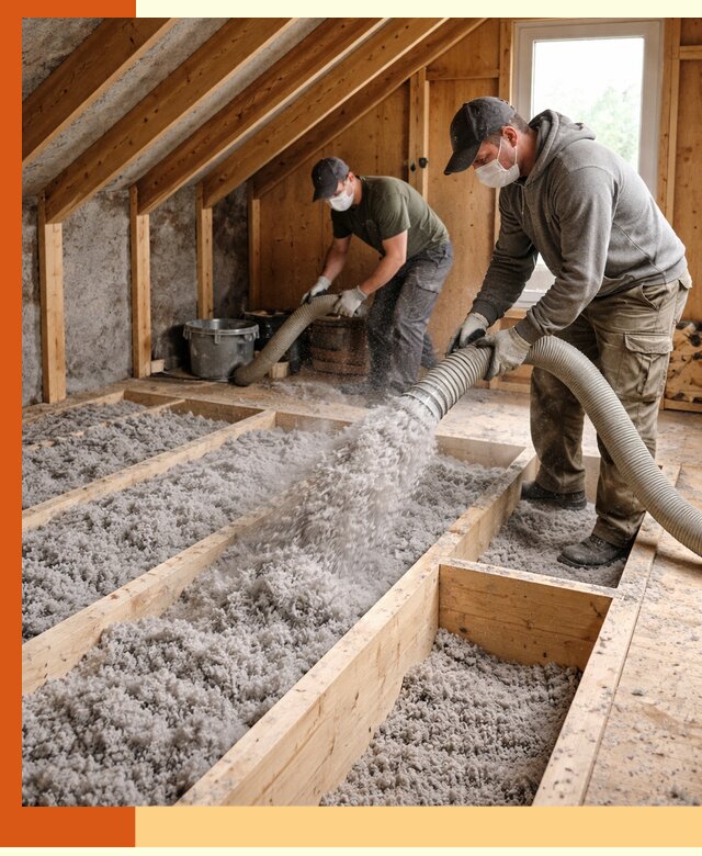 Утепление мансарды эковатой в Топках с гарантией качества