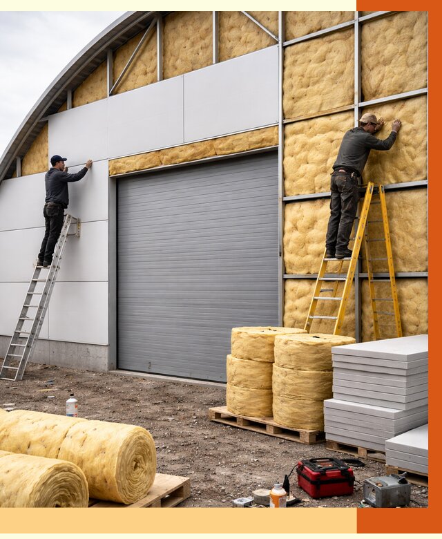 Утепление ангара пенополиуретаном в Топках от 7296 руб./м² — комплекс от ТепломастерТпк