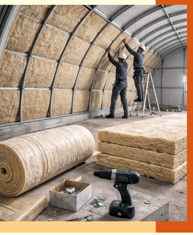 Утепление арочного ангара в Топках от 3243 руб./м2 под ключ | ТепломастерТпк