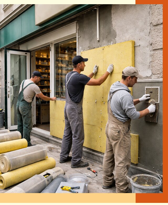 Утепление магазина в Топках от 4560 руб/м2 — цена, стены и снаружи | ТепломастерТпк