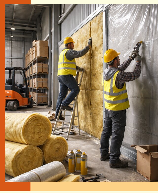 Утепление склада с техникой в Топках под ключ