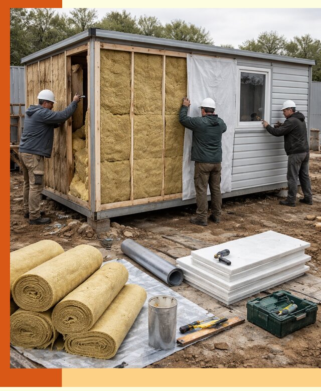 Утепление строительной бытовки под ключ в Топках для любых условий