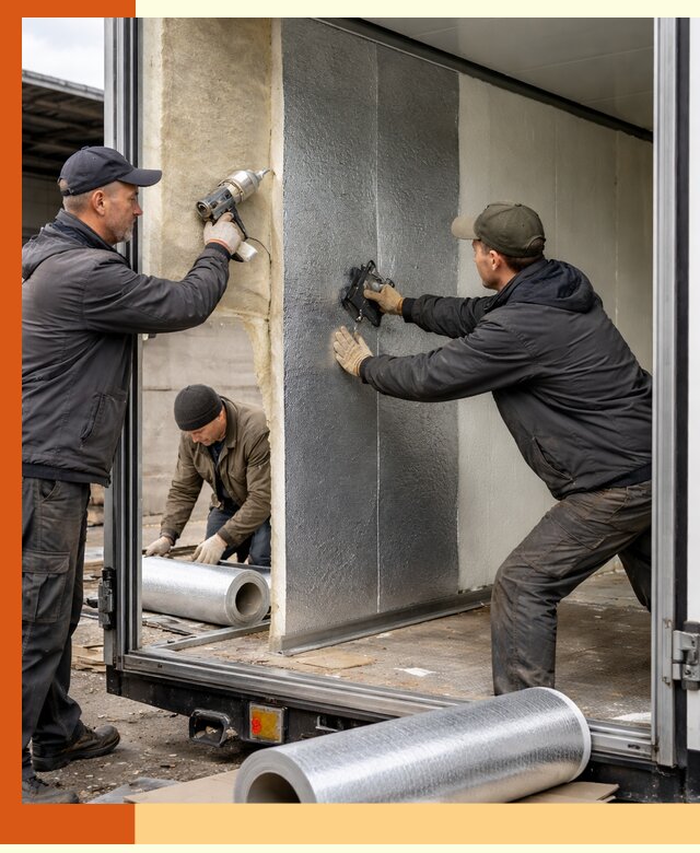 Утепление холодильного кузова в Топках — монтаж и теплоизоляция