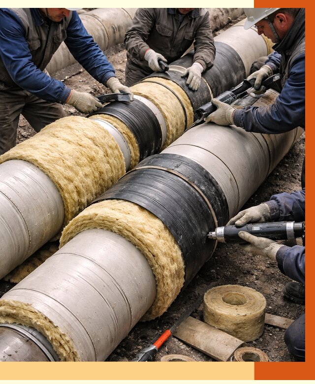 Утепление трубопровода в Топках под ключ от 1875 руб. — надежно и выгодно | ТепломастерТпк