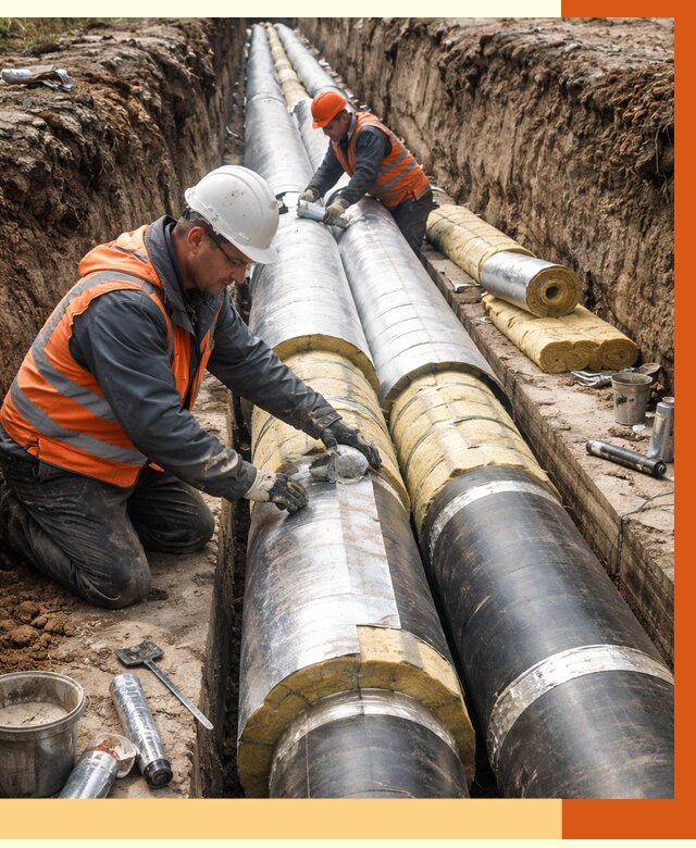 Утепление теплотрассы в Топках от 4560 руб./м2 — ппу и комплексная изоляция | ТепломастерТпк