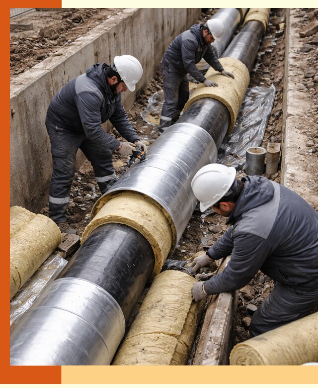 Утепление теплотрассы в Топках: утеплительные работы и материалы