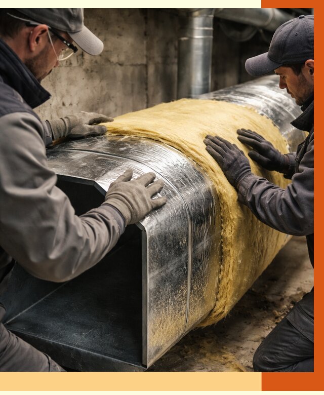 Утепление воздуховодов в Топках от 4256 руб. — теплоизоляция вентиляции | ТепломастерТпк