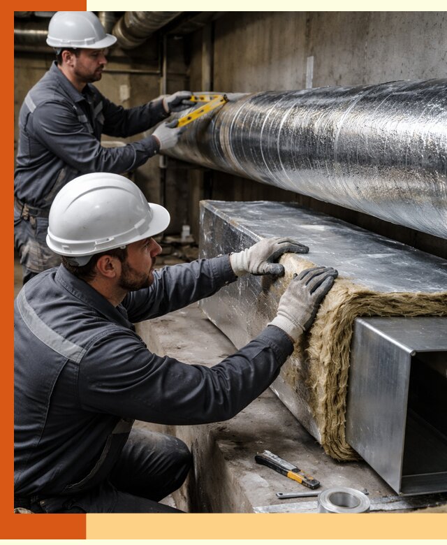 Профессиональное утепление воздуховодов и теплоизоляция в Топках