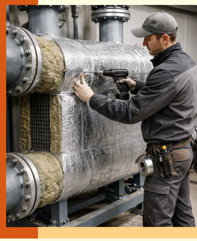 Утепление теплообменника в Топках — профессиональная теплоизоляция оборудования