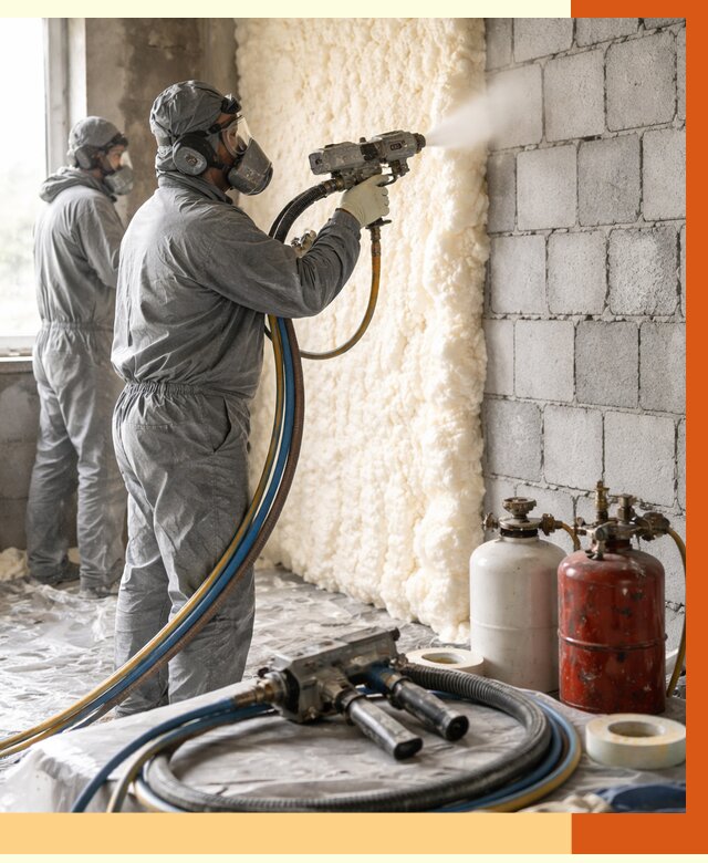 Утепление блочной стены ППУ в Топках от 4307 руб./м² — ТепломастерТпк