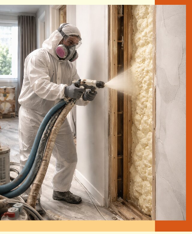 Межстеновое утепление ППУ в Топках от 2787 руб/м2 — межстенное утепление под ключ | ТепломастерТпк