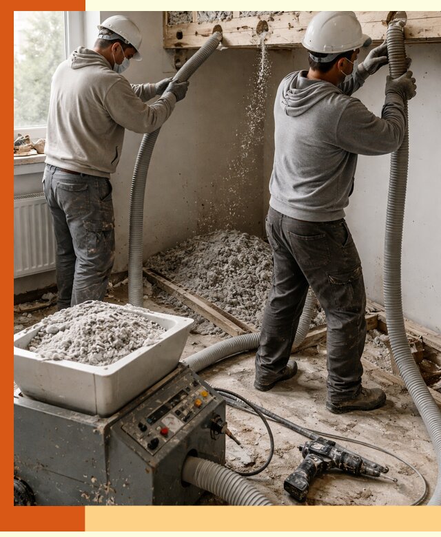 Заполнение пустот перекрытий пеной и наполнителями в Топках