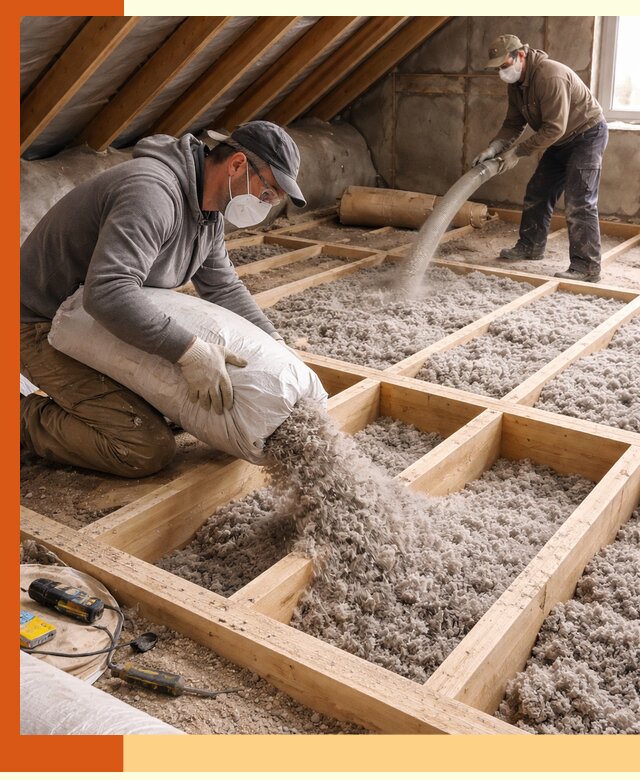 Заполнение полостей чердачного перекрытия в Топках качественно и надёжно