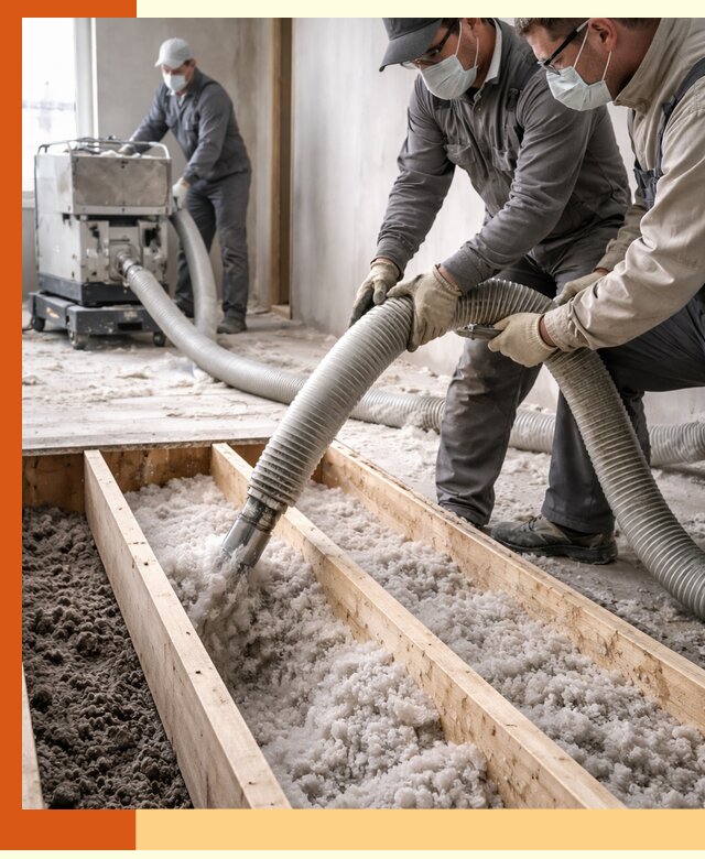 Заполнение полостей межэтажного перекрытия в Топках эффективно и герметично