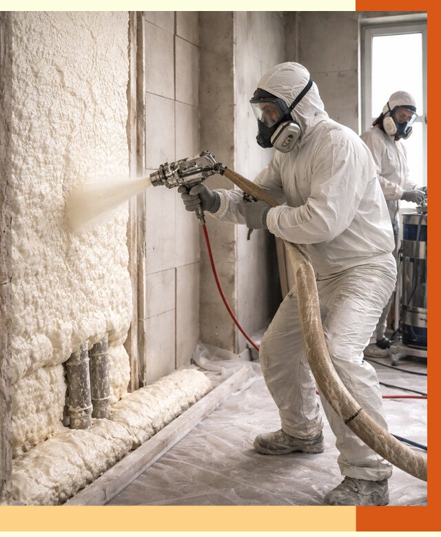 Напыление пенополиуретана в Топках от 7600 руб./м2 — услуги и монтаж ППУ | ТепломастерТпк