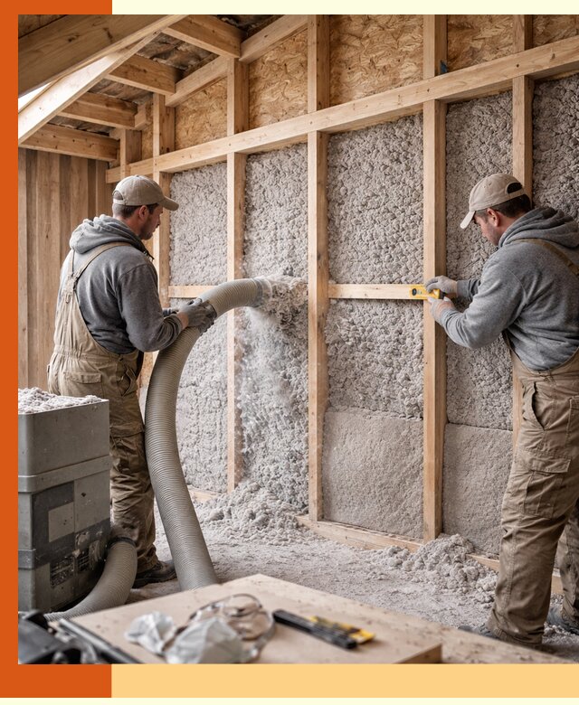 Утепление эковатой стен, потолков и перекрытий в Топках