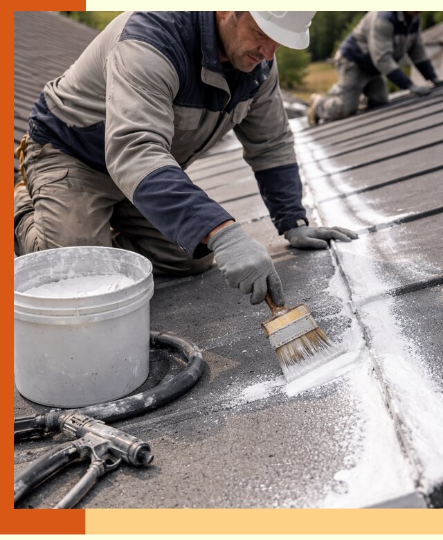 Утепление кровли жидкой теплоизоляцией в Топках