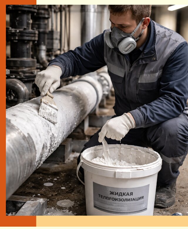 Утепление оборудования жидкой теплоизоляцией в Топках