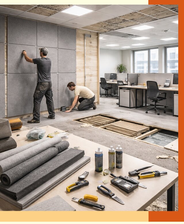 Профессиональная шумоизоляция офиса в Топках от 6840 руб. за м2 | ТепломастерТпк