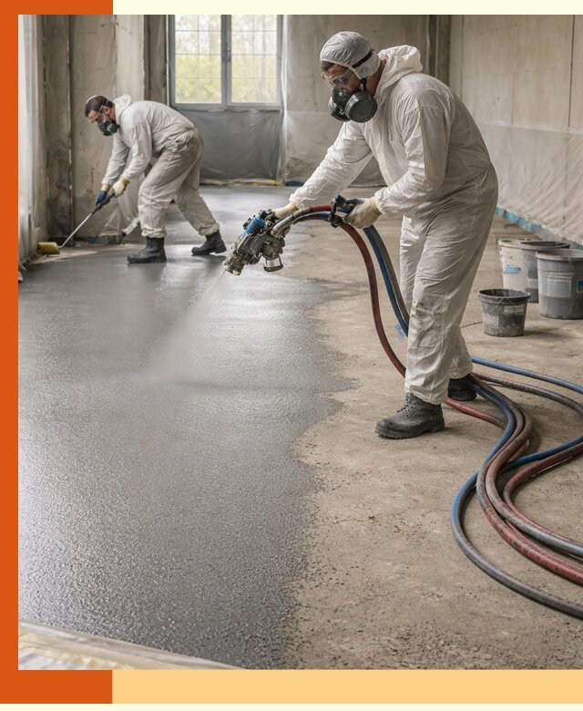 Гидроизоляция полимочевиной полов и конструкций в Топках