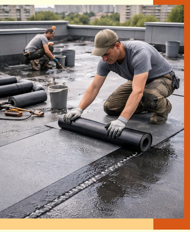 Гидроизоляция плоской кровли в Топках от 4560 руб./м2 — профессионально | ТепломастерТпк