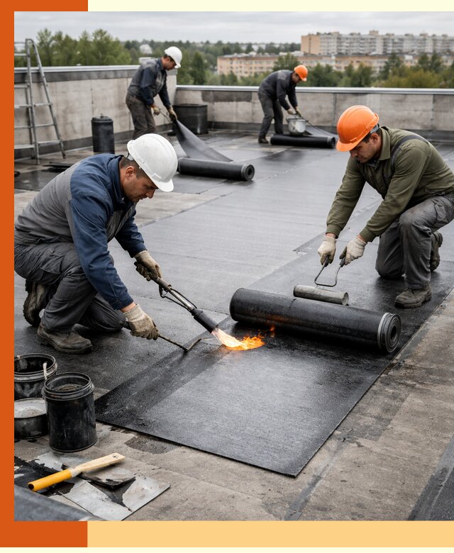 Профессиональная гидроизоляция плоской кровли в Топках