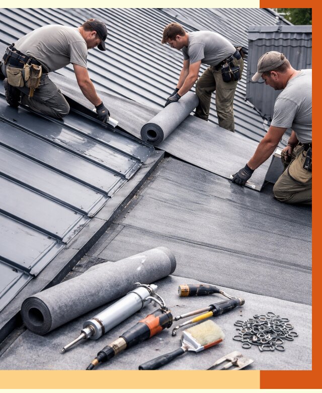 Гидроизоляция металлической кровли полимочевиной в Топках от 8613 руб. | ТепломастерТпк