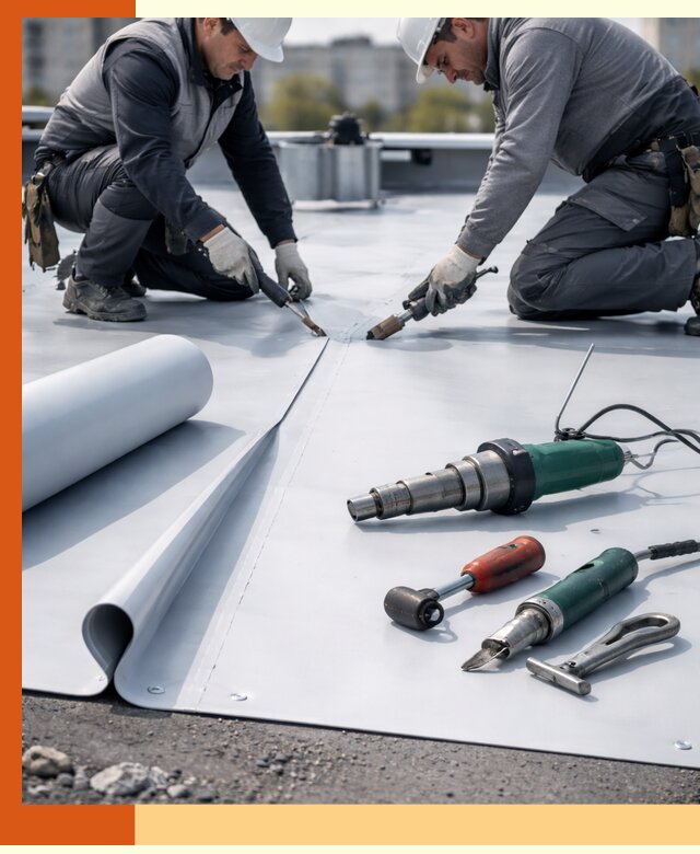 Гидроизоляция мембранной кровли в Топках: монтаж и ремонт быстро